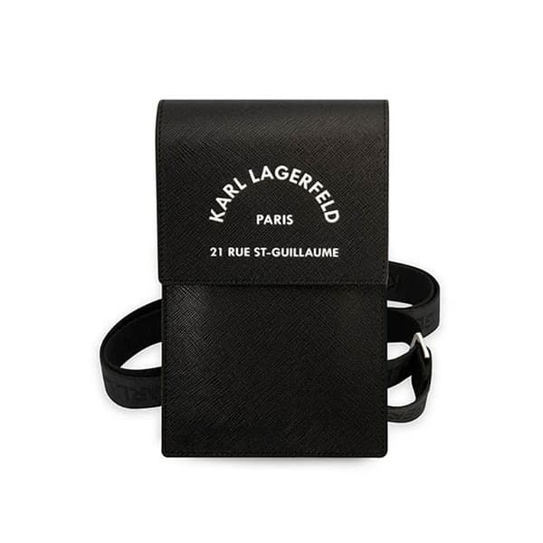 Karl Lagerfeld Embossed RSG Wallet Phone Bag - Smartphone och tillbehörsväska (svart)