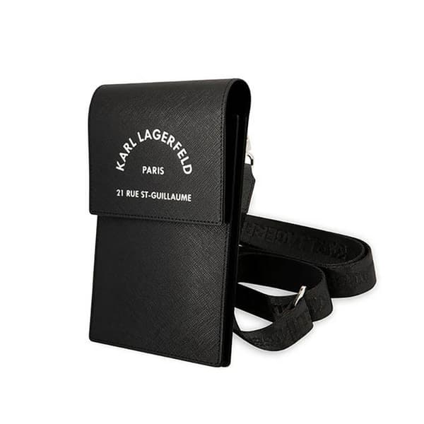Karl Lagerfeld Embossed RSG Wallet Phone Bag - Smartphone och tillbehörsväska (svart)