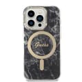 Pikkukuva 4 / 10: Guess Bundle Pack MagSafe IML Marble - MagSafe iPhone 14 Pro kotelo + laturisarja (musta/kulta)