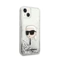 Miniatyrbillede 4 af 8: Karl Lagerfeld Liquid Glitter NFT Karls hoved - iPhone 14 Plus etui (sølv)