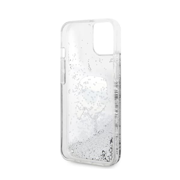 Karl Lagerfeld Liquid Glitter NFT Karls hoved - iPhone 14 Plus etui (sølv)