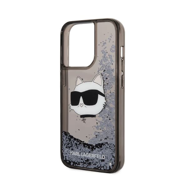 Karl Lagerfeld Liquid Glitter NFT Choupette Head - iPhone 14 Pro etui (sort)