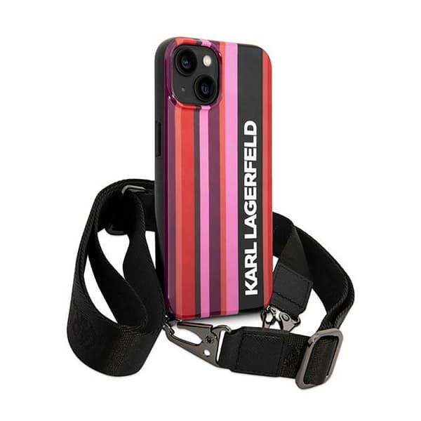 Karl Lagerfeld Colour Stripes Strap - iPhone 14 etui (Pink)