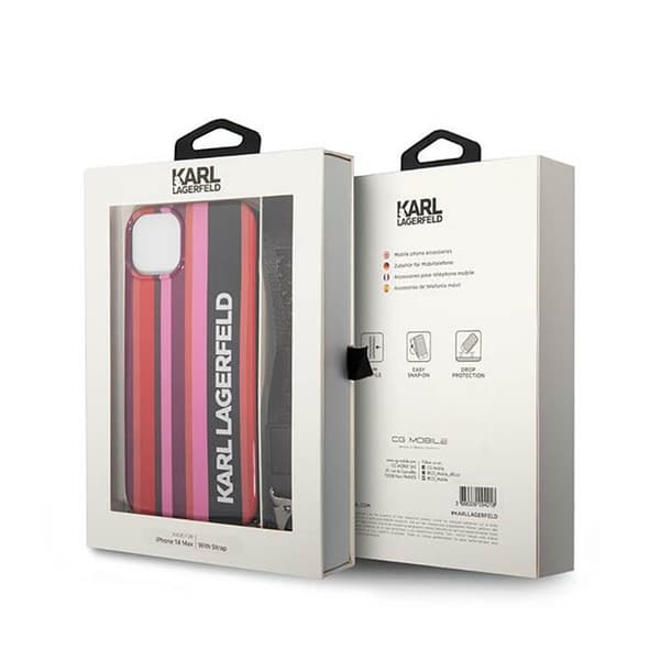 Karl Lagerfeld Colour Stripes Strap - iPhone 14 etui (Pink)
