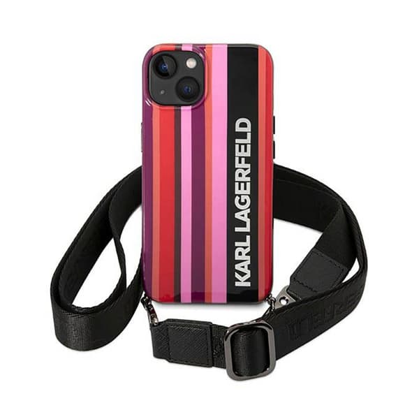 Karl Lagerfeld Colour Stripes Strap - iPhone 14 etui (Pink)