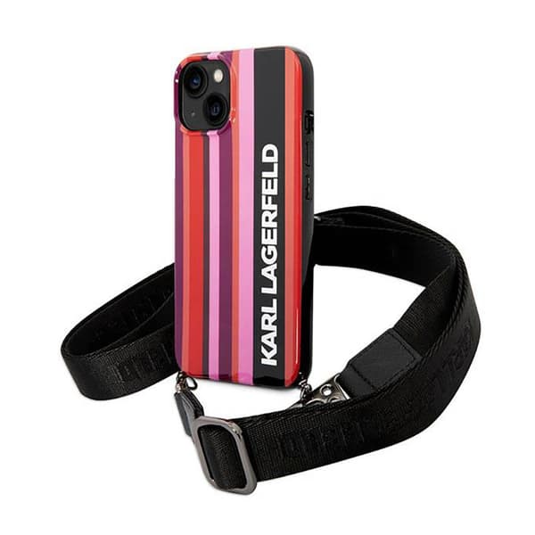 Karl Lagerfeld Colour Stripes Strap - iPhone 14 etui (Pink)