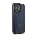 Miniatyrbillede 4 af 8: US Polo Assn lædersøm - iPhone 14 Pro-cover (marineblå)