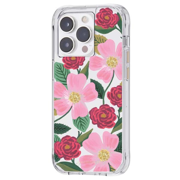 Kirkas kivääripaperi - iPhone 14 Pro Max -kuori, koristeltu kullalla (Rose Garden)