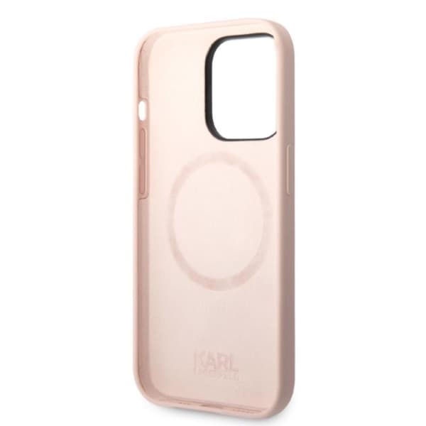 Karl Lagerfeld nestemäinen silikoni Karl & Choupette MagSafe - iPhone 14 Pro Max -kotelo (vaaleanpunainen)