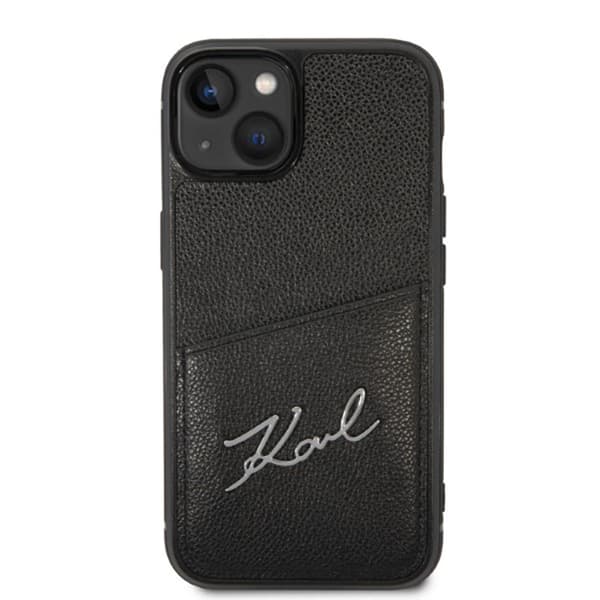 Karl Lagerfeld Signature Logo Cardslot - iPhone 14 Plus etui (sort)