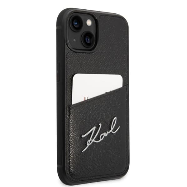 Karl Lagerfeld Signature Logo Cardslot - iPhone 14 Plus etui (sort)