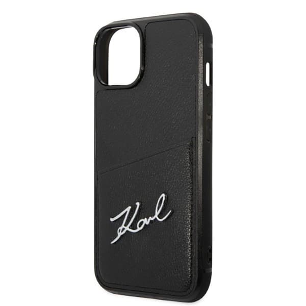 Karl Lagerfeld Signature Logo Cardslot - iPhone 14 Plus etui (sort)