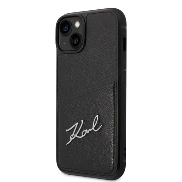 Karl Lagerfeld Signature Logo Cardslot - iPhone 14 Plus etui (sort)