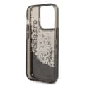 Miniatyrbillede 5 af 6: Karl Lagerfeld Liquid Glitter Translucent, aflangt logo-etui – iPhone 14 Pro-etui (sort)