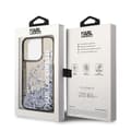 Miniatyrbillede 6 af 6: Karl Lagerfeld Liquid Glitter Translucent, aflangt logo-etui – iPhone 14 Pro-etui (sort)