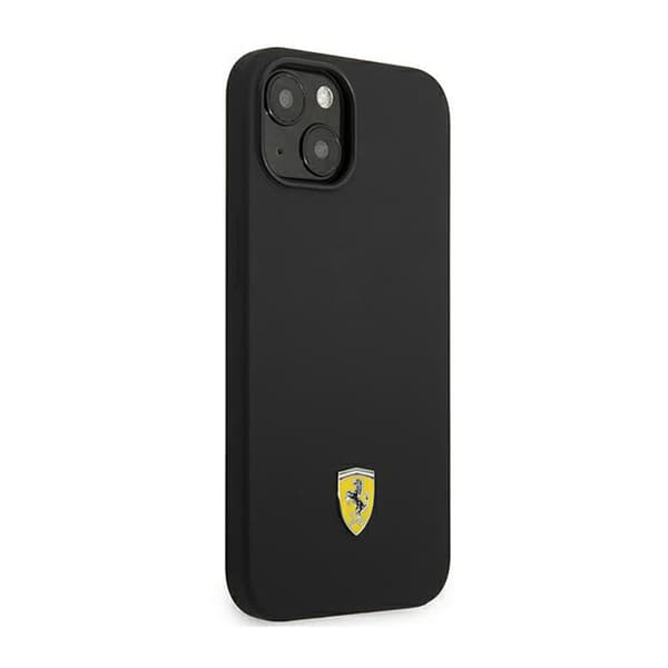 Ferrari Silikone Metal Logo - iPhone 14 etui (sort)