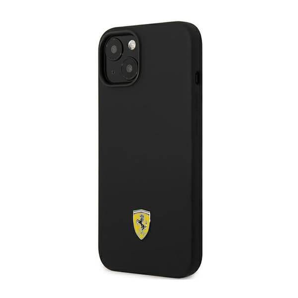 Ferrari Silikone Metal Logo - iPhone 14 etui (sort)