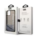 Miniatyrbillede 6 af 6: Karl Lagerfeld Liquid Glitter gennemskinnelig aflangt logoetui – iPhone 14 Plus etui (sort)