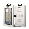 Miniatyrbillede 8 af 8: Karl Lagerfeld Liquid Glitter rundt RSG-logo-etui - iPhone 14 Plus-etui (sort)
