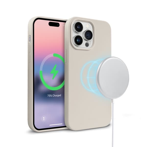 Crong Color Cover Magneettinen - iPhone 14 Pro Max MagSafe -kotelo (kivibeige)