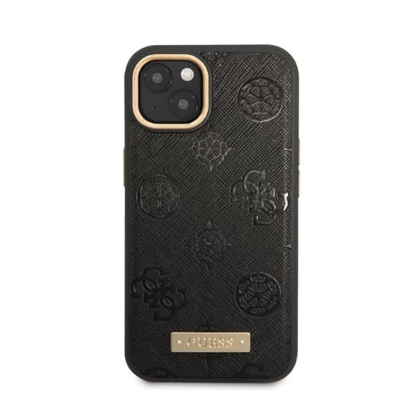 Guess Peony Logo Plate MagSafe - iPhone 13 -kotelo (musta)