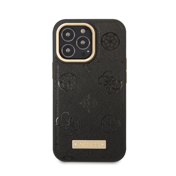 Guess Peony Logo Plate MagSafe - iPhone 13 Pro-cover (sort)