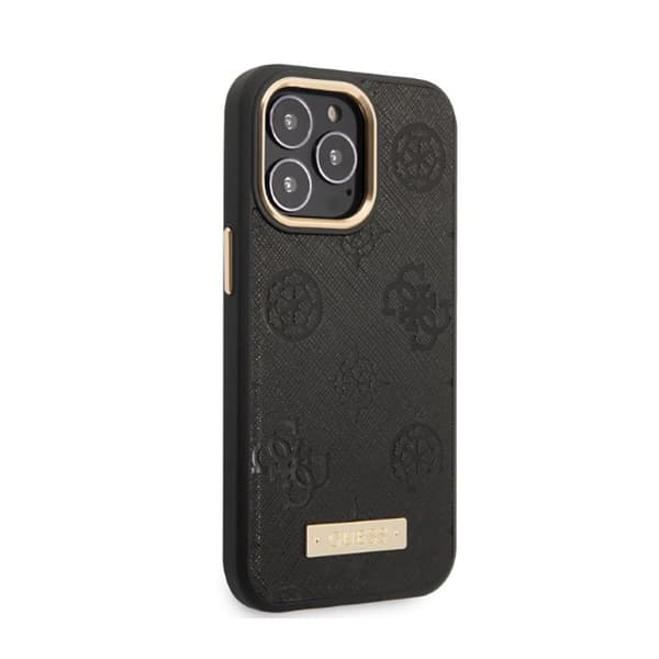 Guess Peony Logo Plate MagSafe - iPhone 13 Pro-cover (sort)