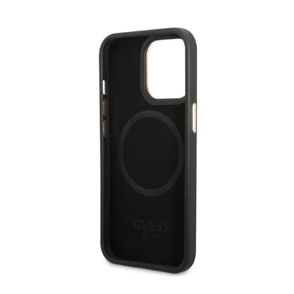 Guess Peony Logo Plate MagSafe - iPhone 13 Pro-cover (sort)