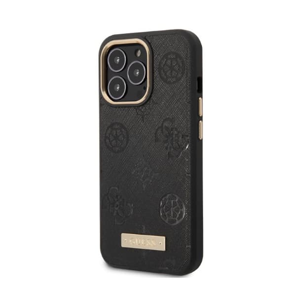 Guess Peony Logo Plate MagSafe - iPhone 13 Pro-cover (sort)