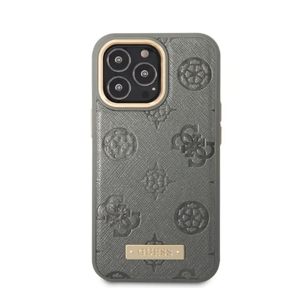 Guess Peony Logo Plate MagSafe - iPhone 13 Pro Max etui (grå)