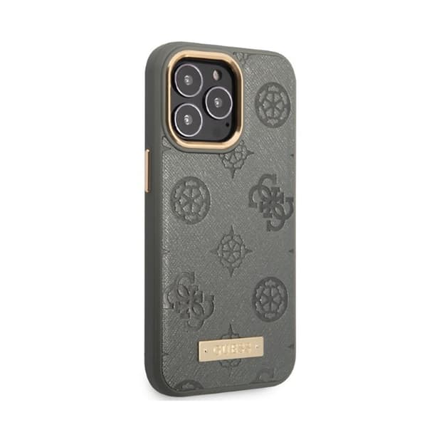 Guess Peony Logo Plate MagSafe - iPhone 13 Pro Max etui (grå)