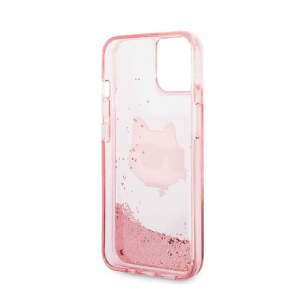 Karl Lagerfeld Liquid Glitter NFT Choupette Head - iPhone 14 Plus Cover (Pink)