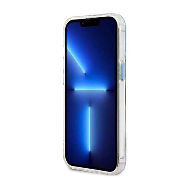 Guess Metal Outline Magsafe - iPhone 13 Pro-cover (gennemsigtig / blå)