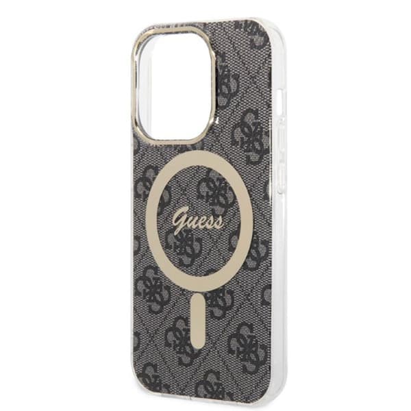 Guess Bundle Pack MagSafe 4G - MagSafe iPhone 14 Pro Max fodral + laddare set (svart/guld)