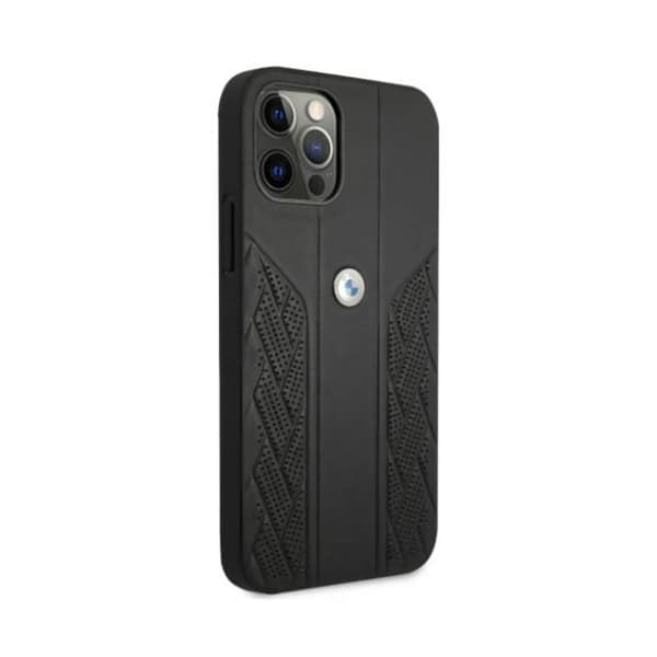 BMW Leather Curve Perforate - iPhone 12 / iPhone 12 Pro Fodral (svart)