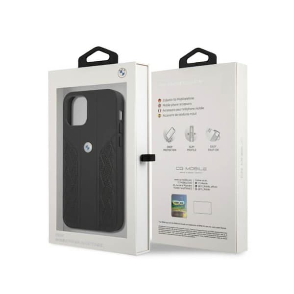 BMW Leather Curve Perforate - iPhone 12 / iPhone 12 Pro Fodral (svart)