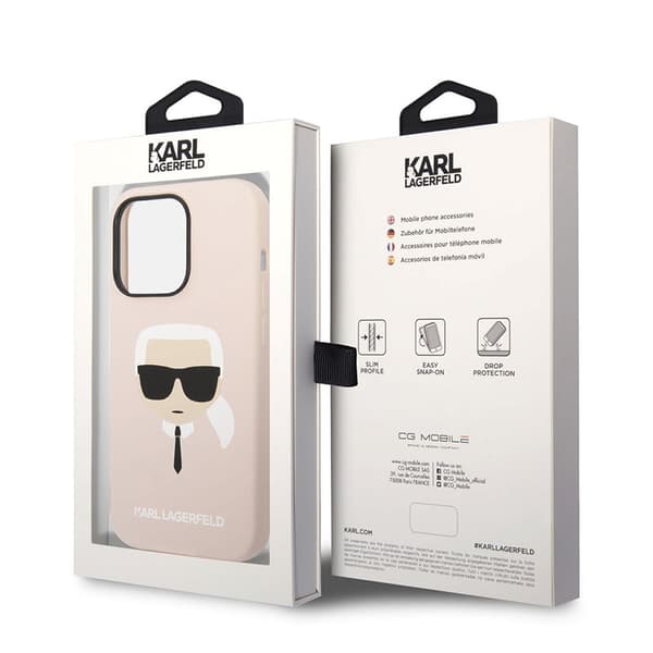 Karl Lagerfeld Silikone Ikonik Karl`s Head MagSafe - iPhone 14 Pro etui (pink)