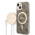 Miniatyrbillede 1 af 10: Guess Bundle Pack MagSafe 4G - MagSafe iPhone 14 Plus etui + opladersæt (brun/guld)