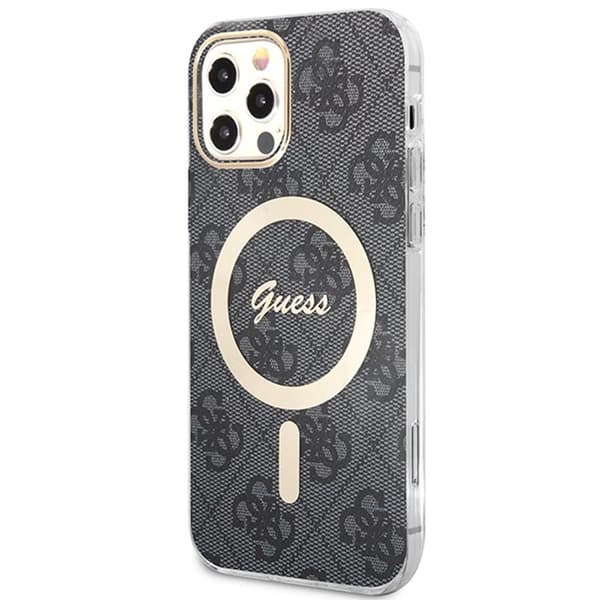 Guess Bundle Pack MagSafe 4G - MagSafe fodral + laddare iPhone 12 / iPhone 12 Pro (svart/guld)