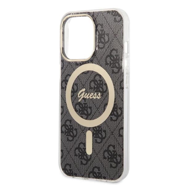Guess Bundle Pack MagSafe 4G - MagSafe iPhone 13 Pro Max kotelo + laturisarja (musta/kulta)