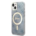 Miniatyrbild 3 av 10: Guess Bundle Pack MagSafe 4G - MagSafe iPhone 14 fodral + laddare set (blå/guld)