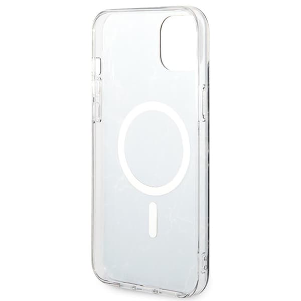 Guess Bundle Pack MagSafe IML Marble - MagSafe iPhone 14 Plus etui + opladersæt (sort/guld)