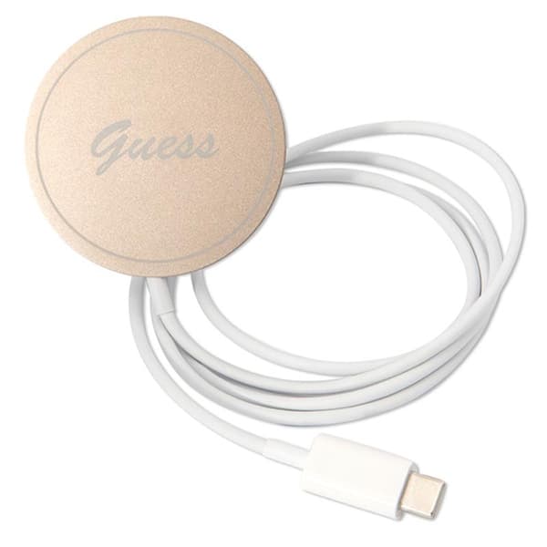 Guess Bundle Pack MagSafe IML Marble - MagSafe iPhone 14 Plus etui + opladersæt (sort/guld)