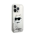 Miniatyrbillede 4 af 8: Karl Lagerfeld Liquid Glitter NFT Choupette Head - iPhone 14 Pro etui (sølv)