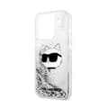 Miniatyrbillede 6 af 8: Karl Lagerfeld Liquid Glitter NFT Choupette Head - iPhone 14 Pro etui (sølv)