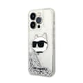Miniatyrbillede 2 af 8: Karl Lagerfeld Liquid Glitter NFT Choupette Head - iPhone 14 Pro etui (sølv)