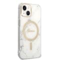 Miniatyrbillede 5 af 10: Guess Bundle Pack MagSafe IML Marble - MagSafe iPhone 14 Plus etui + opladersæt (hvid/guld)