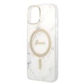 Miniatyrbillede 7 af 10: Guess Bundle Pack MagSafe IML Marble - MagSafe iPhone 14 Plus etui + opladersæt (hvid/guld)