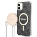 Pikkukuva 1 / 10: Guess Bundle Pack MagSafe 4G - MagSafe iPhone 11 -kotelo + laturisarja (musta/kulta)