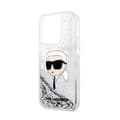 Miniatyrbillede 6 af 8: Karl Lagerfeld Liquid Glitter NFT Karls hoved - iPhone 14 Pro etui (sølv)